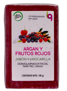 Fotografía de producto Jabón y Mascarilla Facial de Argán y Frutos Rojos con contenido de 100 gr. de Iq Herbal Products 